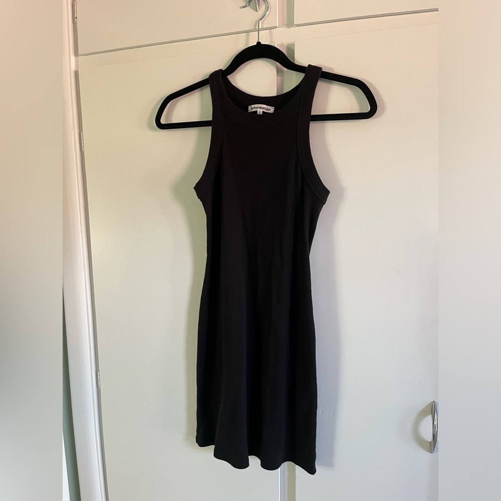 REFORMATION black ribbed cotton mini dress